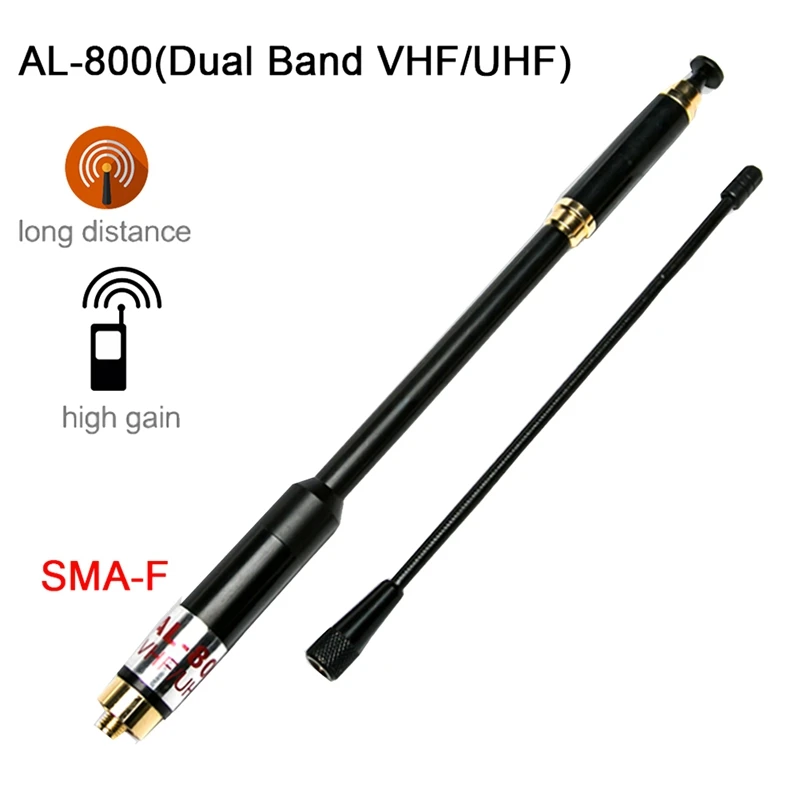 

Telescopic Antenna AL-800 Dual Band 144/430Mhz SMA-Female For WOUXUN HYT BAOFENG BF-888S UV-5R Walkie Talkie Antenna