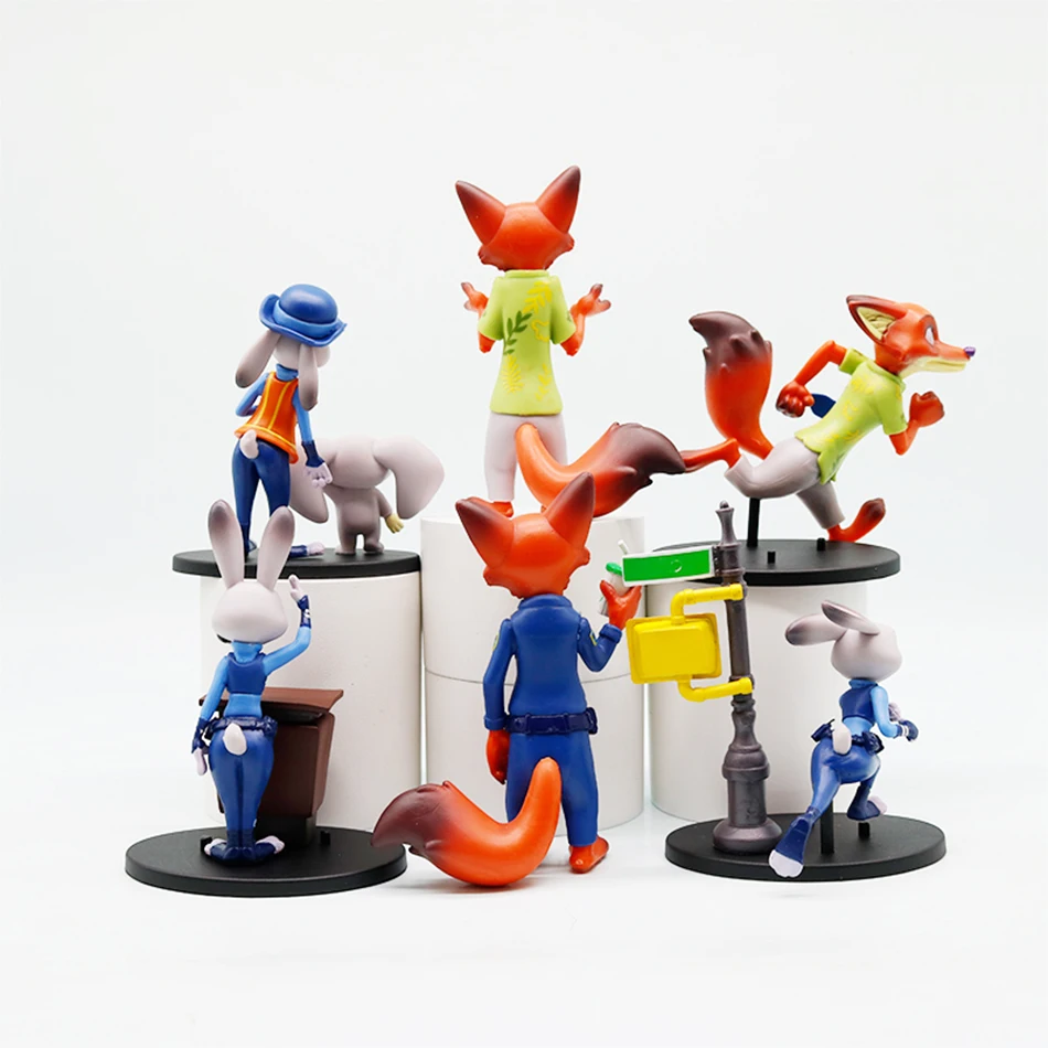 Figure Qisney topia 2 Zoo Scene Handmade Police Judy & Fox Nick Blind Box Trendy Doll Car