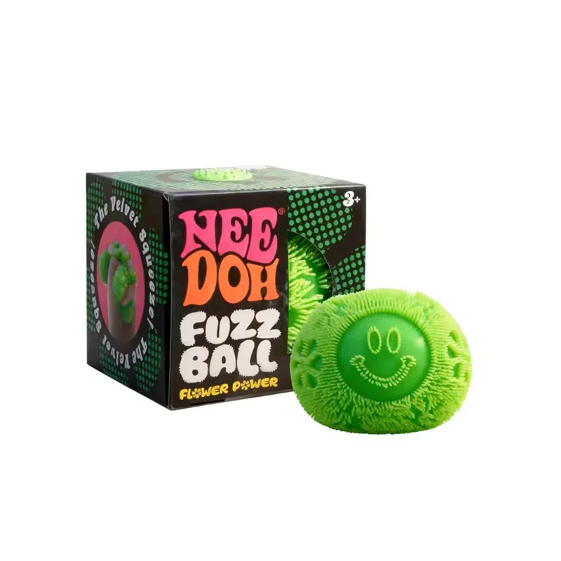 Nee Doh Fuzz Ball Squeeze Toy Morbido e Soffice, Antistress Portatile a Forma di Fiore, Allevia l'Ansia, Giocattolo Sensoriale Squishy, Decorazione e Regalo