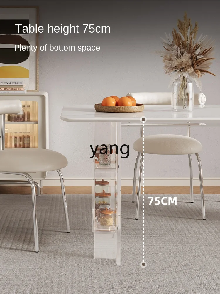 Yjq Suspension Stone Plate Dining Table and Chair Modern Simple Home Transparent Acrylic Storage