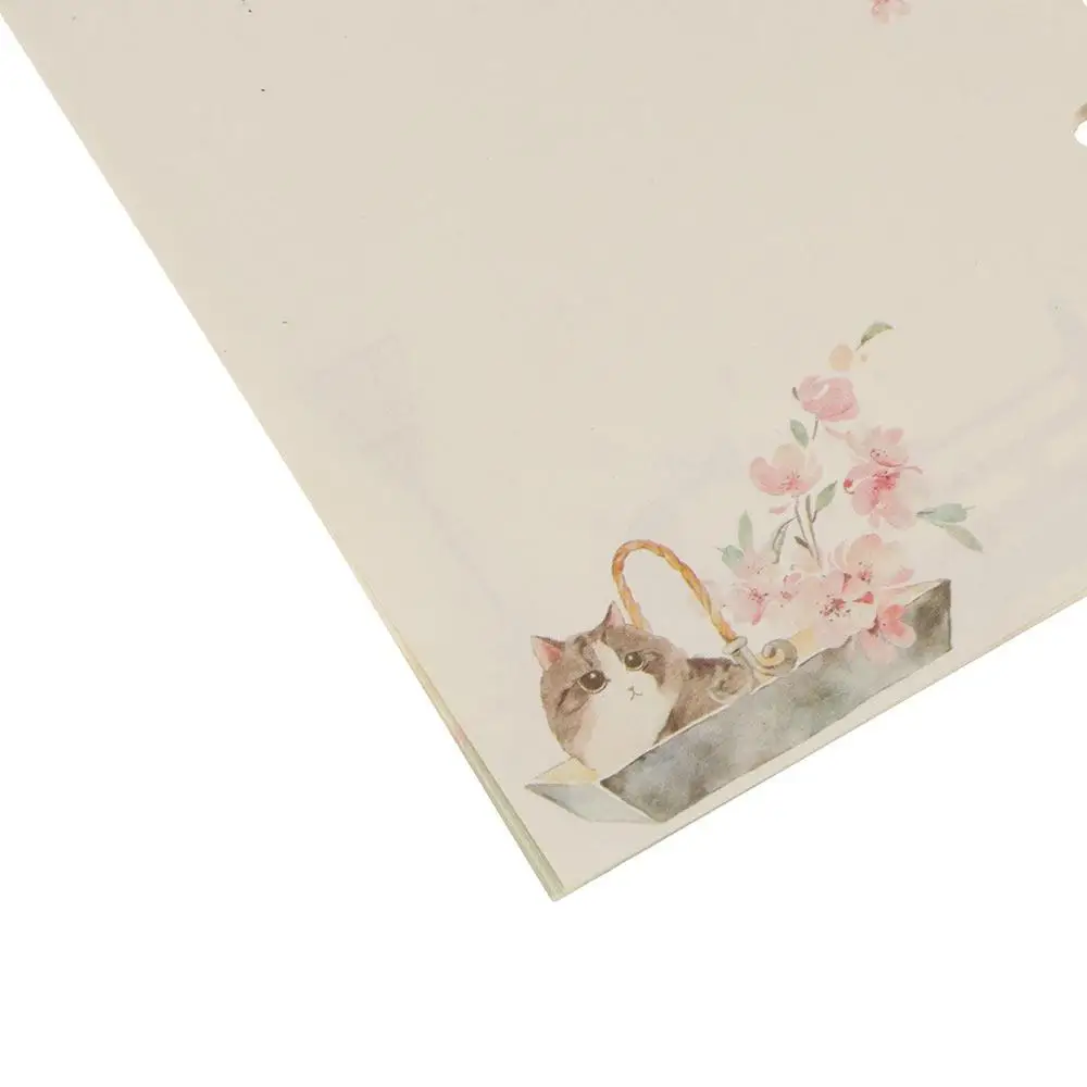 Guest Book Notebook Refill Grid Pages Notebook Binder Sakura And Cat Binder A6 80 Sheets Loose Leaf Notebook Inner Pages