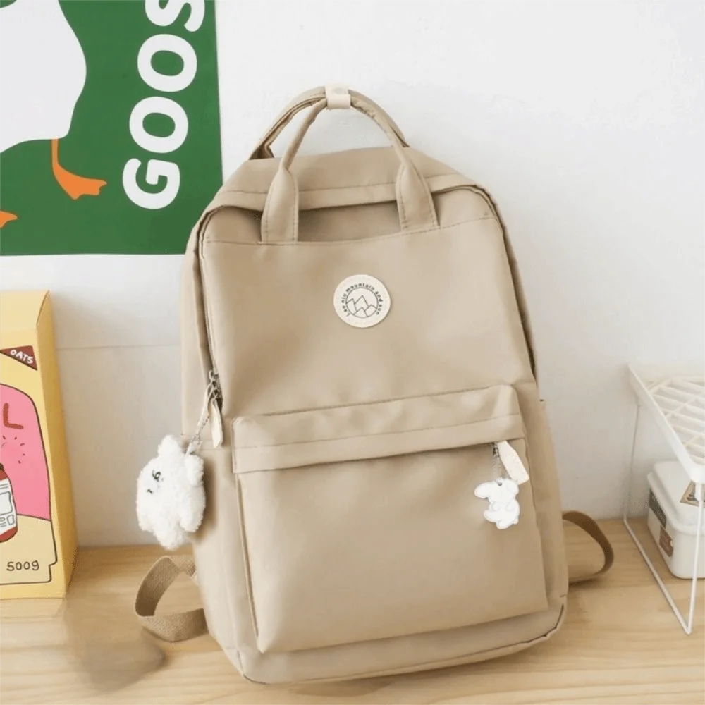 Fashion Waterproof Women Backpack Nylon Large Capacity School Bag Solid Color Ergonomic Travel Backpack Business Travel