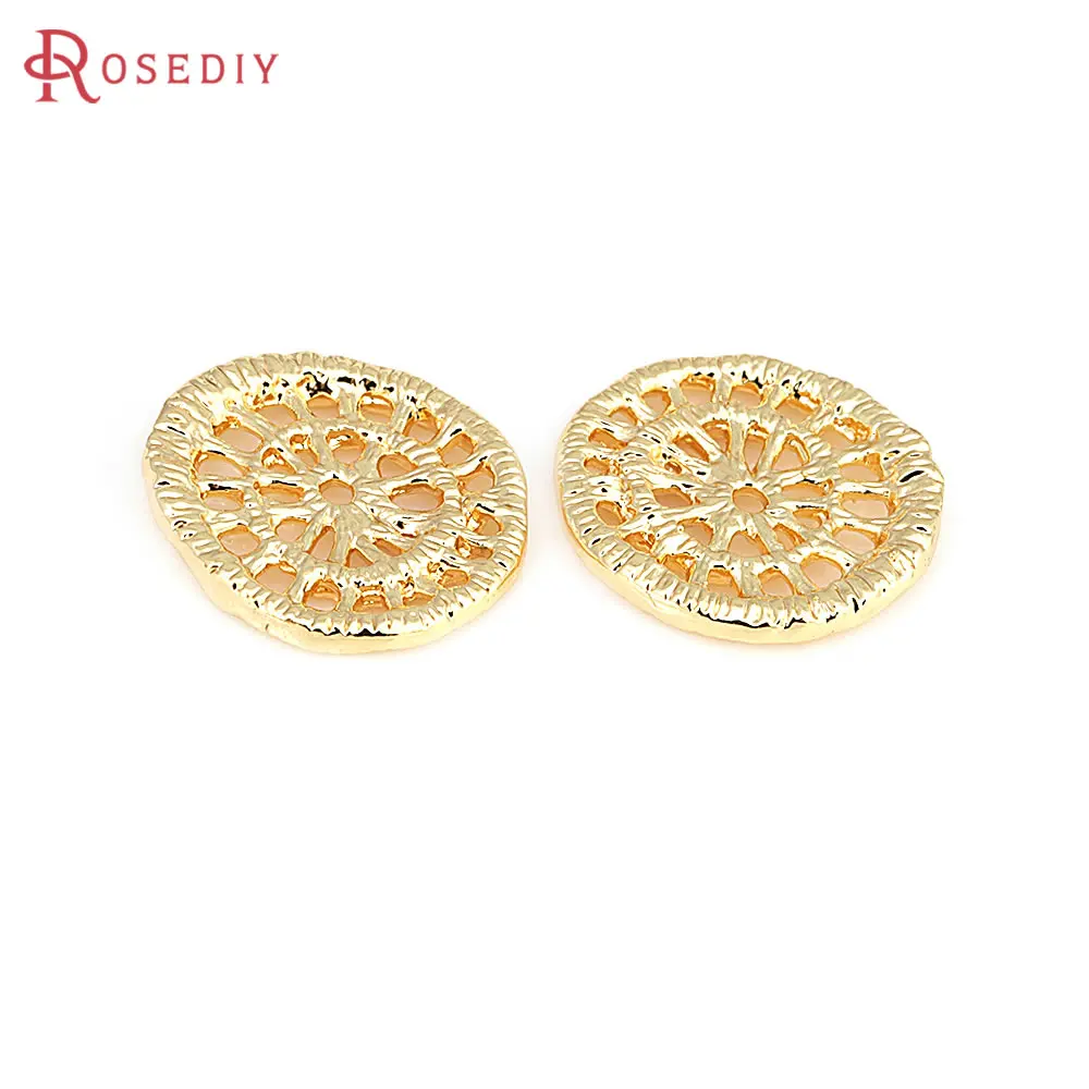 

10PCS 18K Gold Color Brass Net Charms Pendants High Quality Diy Jewelry Making Supplies Necklace Earrings Accessories for Women