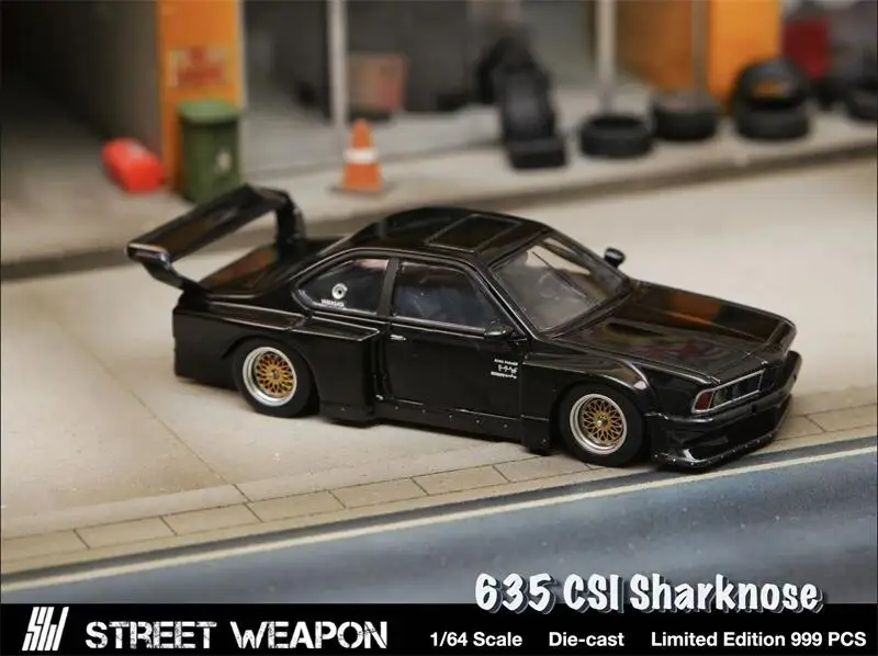 **Pre-Order** SW 1:64 E24 635 CSI Sharknose Black limited999 Diecast Model Car