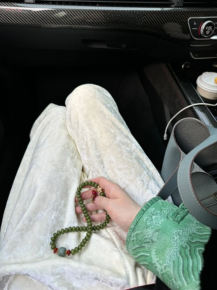 Ele بسيط أبيض بنطال ذو قصة أرجل واسعة فضفاض مستقيم الكورية Sle المرأة الرجال بناطيل كاجوال ربيع الخريف الموسم Faion