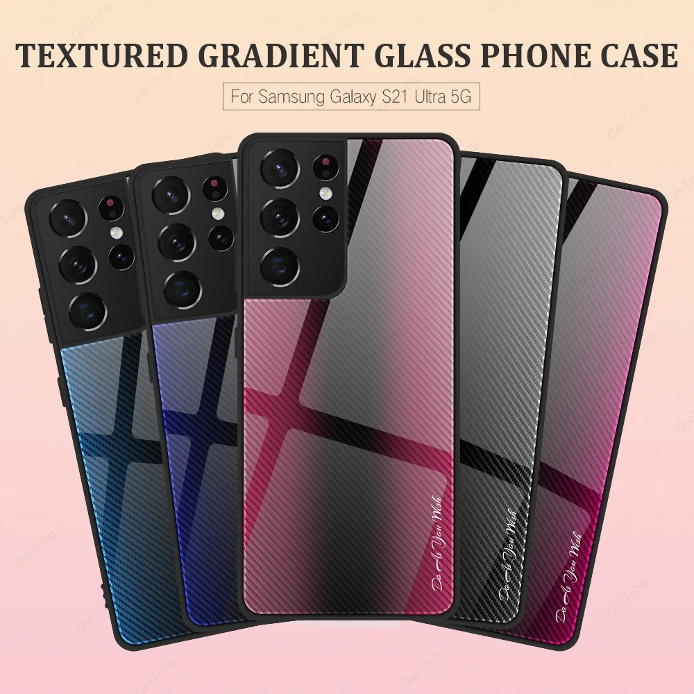 Phone Case For Samsung Galaxy S24 Ultra A52 A54 A14 A32 A34 A52S A53 A13 Case Gradient Glass Cover S21 S22 S23 Ultra Plus S20 FE