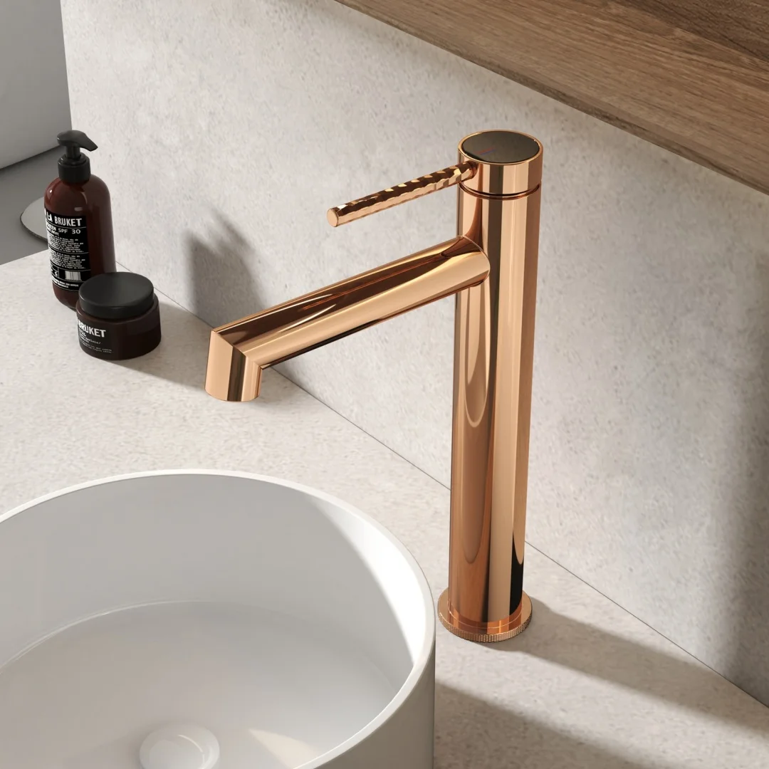 

Rose Gold Bathroom Faucet Brass Grey Basin Faucet Hot & Cold Lavotory Faucet Brushed Gold Sink Faucet Mixer Waterbasin Mixer
