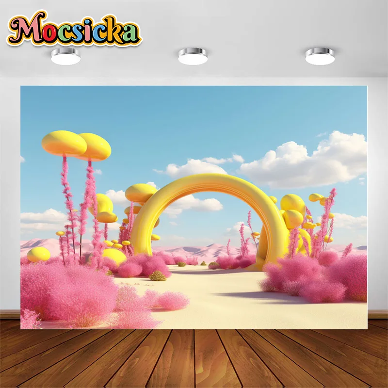 

Mocsicka Cartoon Photography Backdrop Newborn 1st Birthday Decorative Cake Smash Background Photo Booth Kids Portrait Props