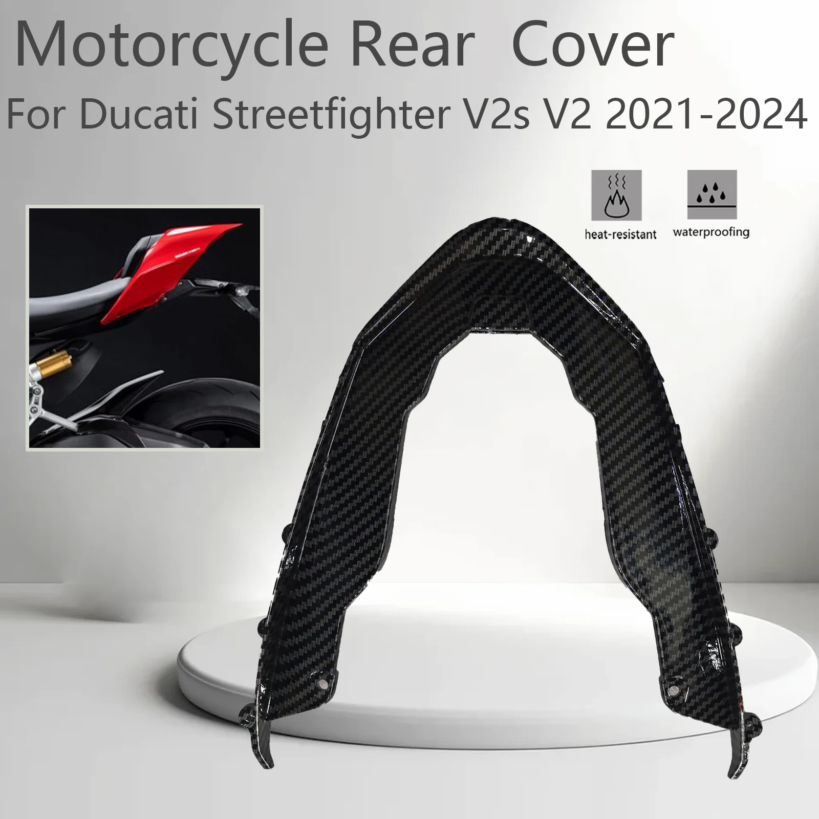

For Ducati Streetfighter V2s V2 2021-2024 Motorcycle Accessories ABS Carbon Fiber Rear Cowl Kits Panels Fairing Cover