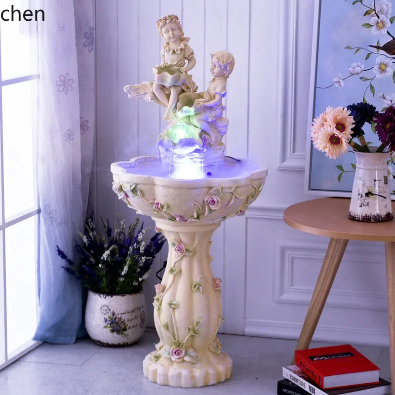 Floor-standing Fish Pond Fountain Water Flow Decoration Feng Shui Wheel