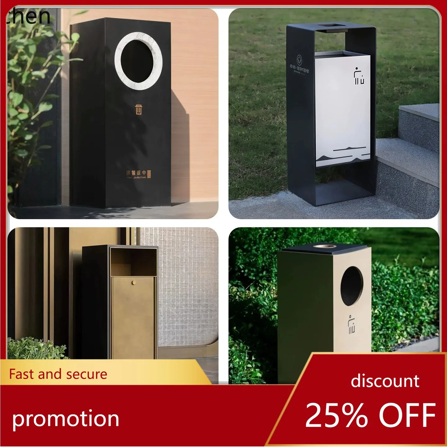

Hxl outdoor stainless steel trash can - perfect for parks, gardens, and courtyards