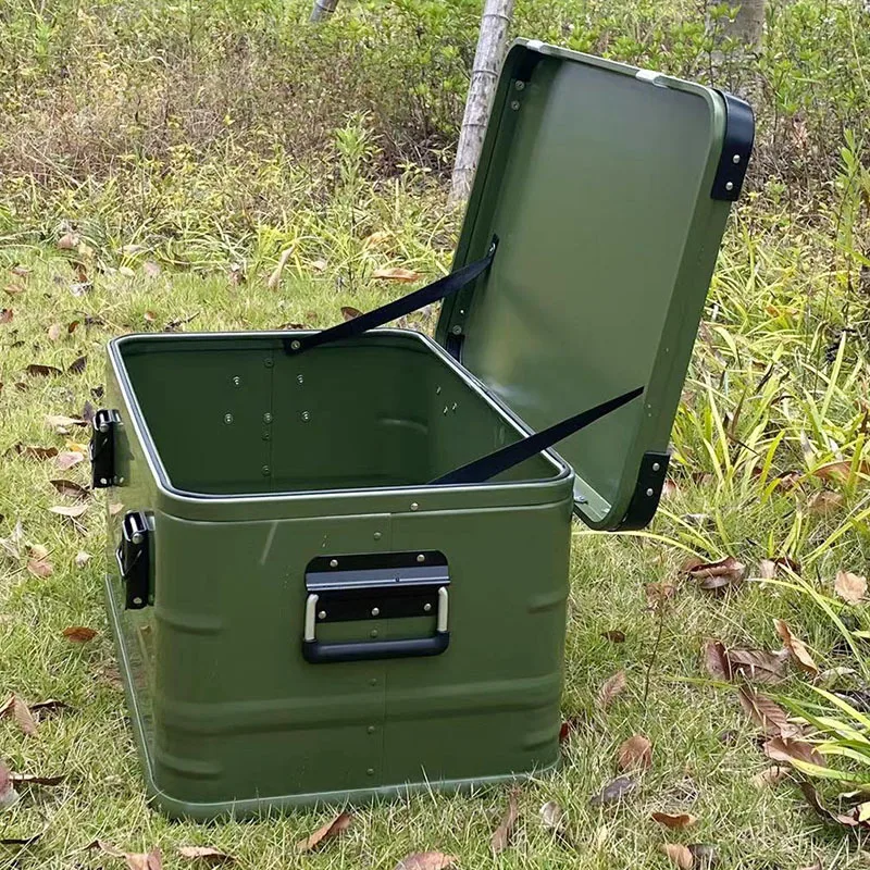 

Металлический ящик для хранения для автопутешествий, алюминиевый, увеличенного размера, для кемпинга на открытом воздухе, поставляется напрямую с завода