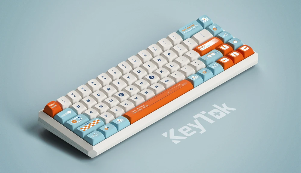 Imagem -04 - Keytok-key Cap Conjunto para Teclado Gulf Racing Dye Sub Pbt Grosso 87 Tkl 104 Ansi Xd64 Bm60 Xd68 Cstc75 Bm87 Bm65