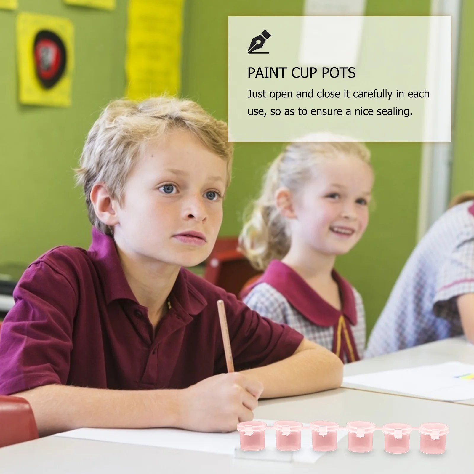 5 Strips Empty Paint Pots with Lids Small Watercolor Container for Art Festival Classroom Painting Pigment Box Supplies