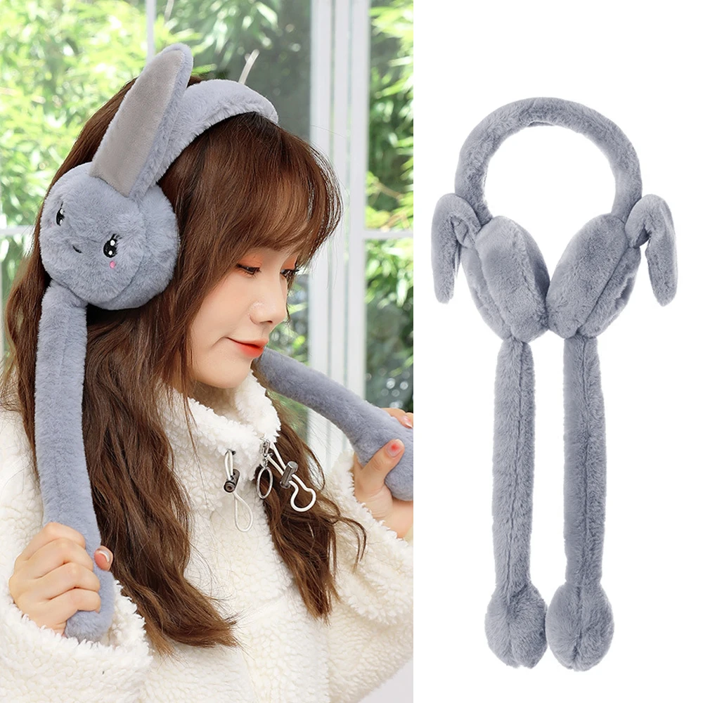 1Pcs New Lady Fluffy Autumn And Winter Earmuffs Cute Warm Move The Air Bag Rabbit Ears Cold Earmuffs, Soft Earmuffs Daily Wear