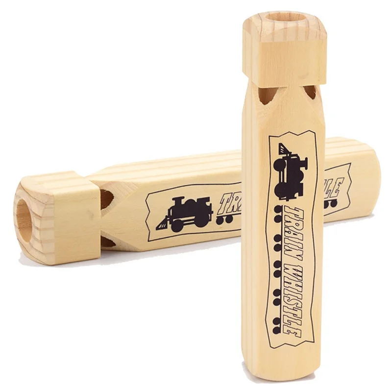 M15K-Solid Wood Train Whistle 4 Tone, Role Play Lover Wooden Whistle For Educational Party Durable Easy To Use