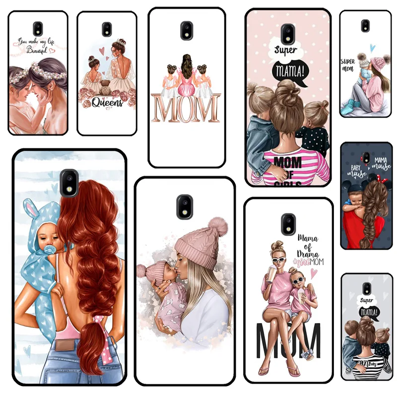 Black Brown Hair Baby Mom Girl Queen For Samsung Galaxy M06 M16 M12 M13 M14 M15 M35 M55 M34 M54 M33 M53 M21 M31 M11 M32 M52 Case