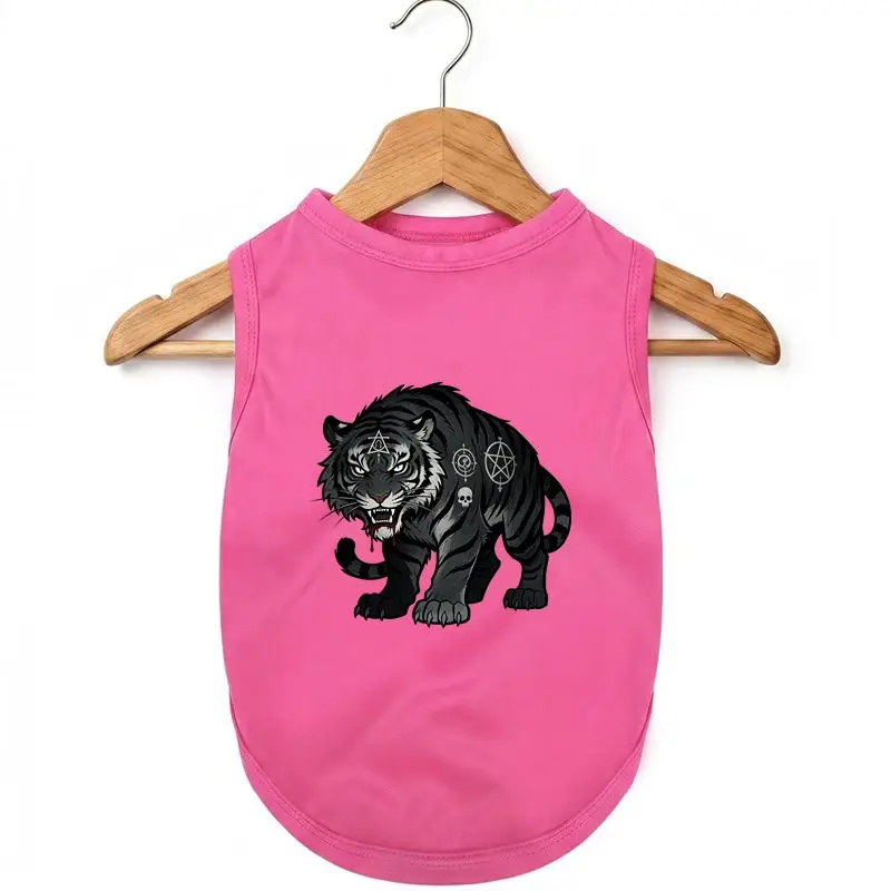 

Unique Dog Vest, Cool Tiger Graphic, Summer Breathable, Trendy Pet Clothing
