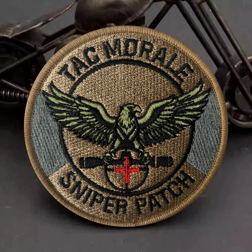 Parche táctico TAC MORALE Sniper bordado águila moral con velcro - imagen 3