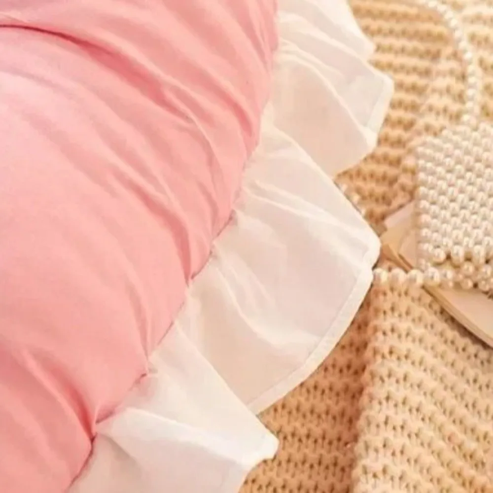 Comfortable 90/120cm Headboard Pillow Neck Stuffed Soft Back Cushion Lace Backrest Support Bolster Reading Support
