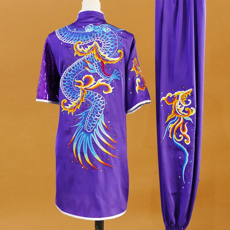 Custom Tailored Kung Fu Long Fist and Tai Chi Martial Arts Uniform for Competition Embroidered Dragon Clothes