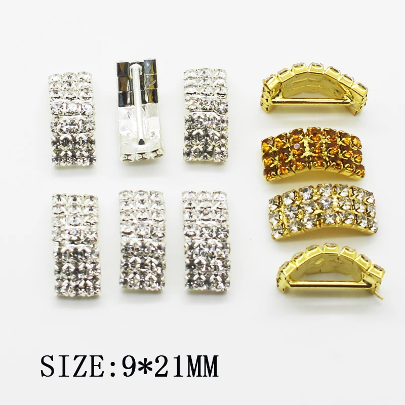 Wholesale hot sale 10 pcs/set 9 * 21mm arched diy jewelry accessories rhinestone accessories handmade decoration sewing buckle