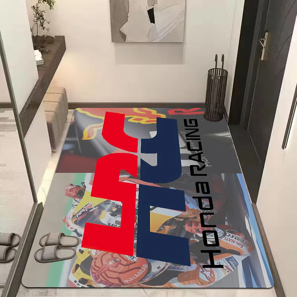 H-Hondas Black Wing Motorcycle Room Mats Retro Multiple Choice Living Room Kitchen Rug Non-Slip Welcome Rug