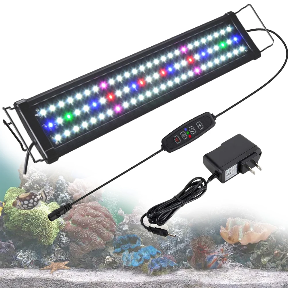 60-120CM Led Aquarium Light Big Fish Tank Rectangle Aquarios Para Peixes Acquario Decoration Accessoires Clip Luz Acuario