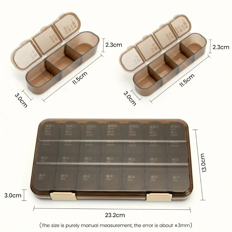 Portable 21/28 Grids Weekly Pill Box Medicine Dispenser Tablet Organizer Storage Boxes 7 Days Compartment Pills Case Container - view 6