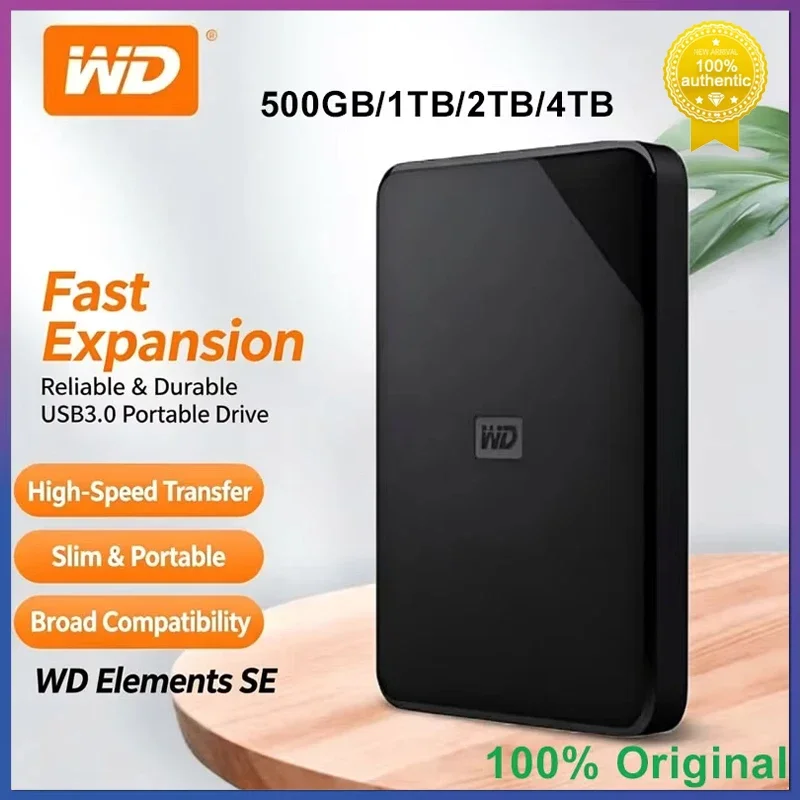 Western Digital WD Elements 5TB 4TB 2TB 1TB 2.5" Portable Hard Drive HDD USB3.0 External Hard Disk For Desktop PC Laptop