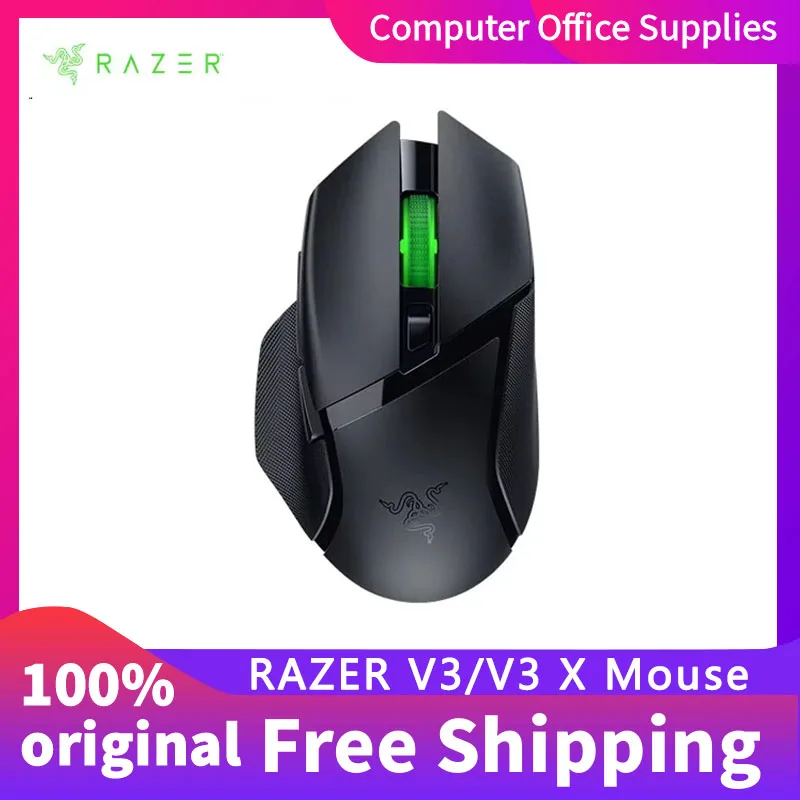 

Razer Basilisk V3/V3X Ultimate Edition, 2,4 ГГц, двухрежимная беспроводная игровая мышь для киберспорта, Bluetooth-мышь, 18000 точек на дюйм, RGB световой эффект