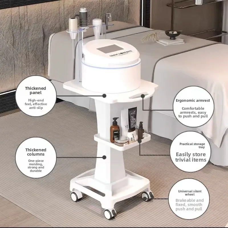 `Salon Trolley Salon Furniture Beauty Equipment Trolley, Desktop Small Bubble Device Cart with Thickened Base for Mobile Storage