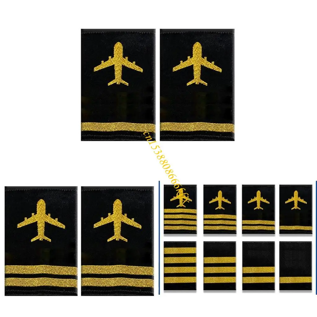 

1 Pair Professional Epaulets Captain Uniform Epaulet Aviation Epaulets 066C