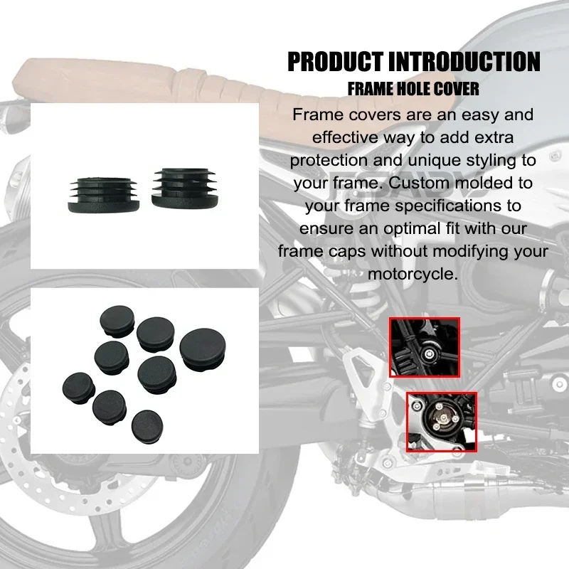 For BMW RNineT R NineT R9T Pure Racer Scrambler Urban G/S 2013-2023 2022 Frame Hole Cover Caps Plug Decorative Frame Cap Set