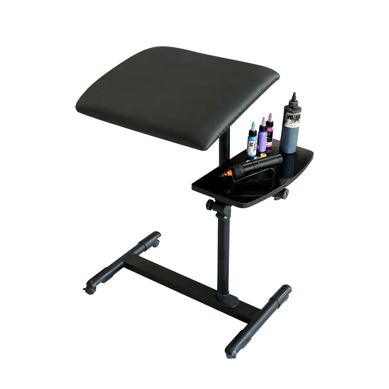 Portable Height Adjustable Tattoo Work Station Arm Rest Stand Desk Table Workbench with Universal Wheels