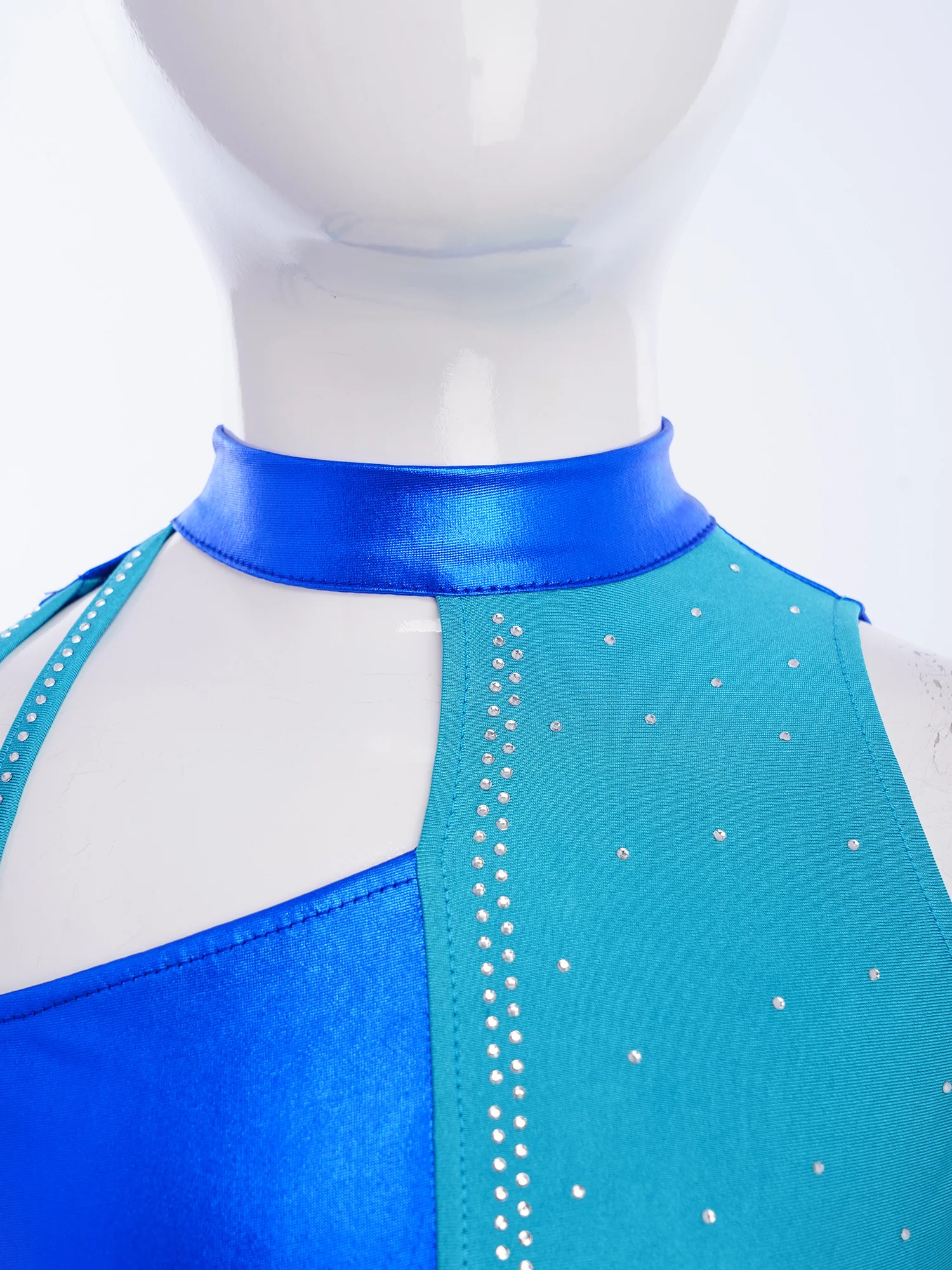 أطفال بنات الجمباز الرقص القمم الشكل التزلج أزياء مسرحية بلا أكمام انقطاع الراين لامع المحاصيل الأعلى Dancewear #3