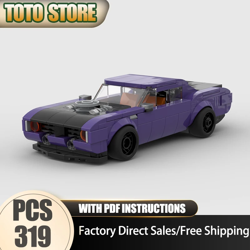 

Moc Building Bricks Modular 1970 Cuda Speed Champions Cars Model Technology Modular Sports Car locks Christmas Set DIY Toy Gifts