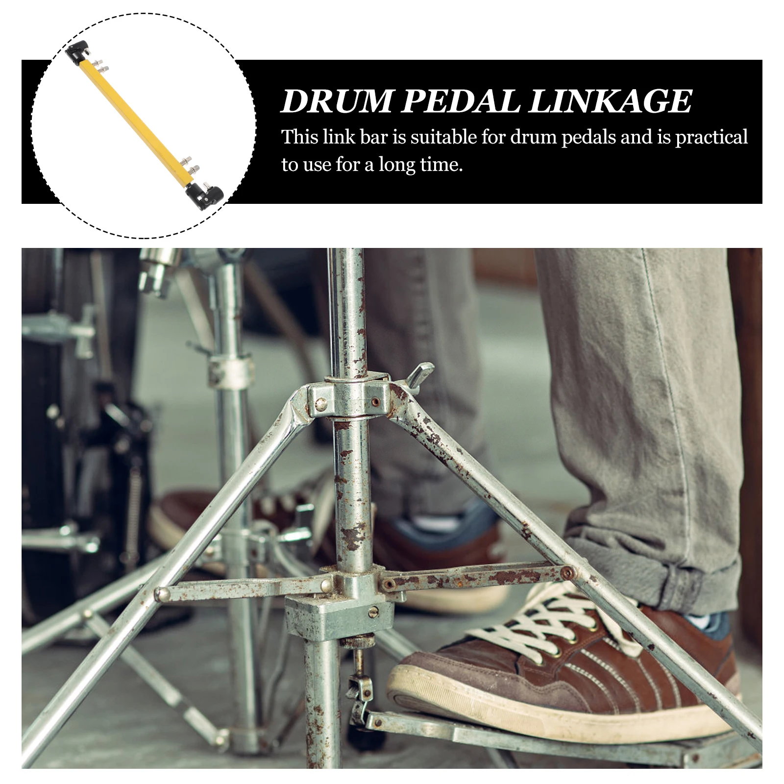 Batang Penghubung Pedal Drum Logam Tahan Lama Pengganti Batang Penghubung Aksesori Pedal Drum Kit Batang Penghubung Logam