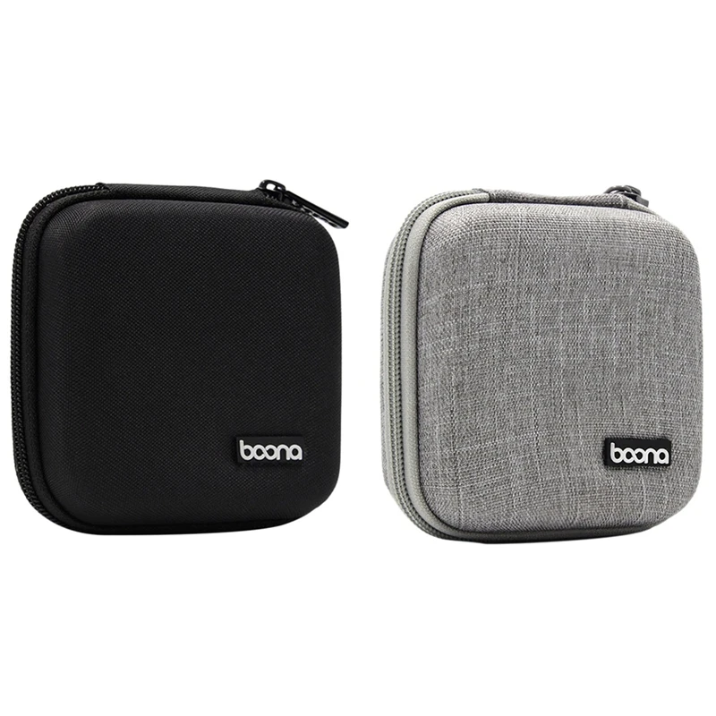 

BOONA 2Pcs Travel Storage Bag Multi-Function Storage Bag For Air/Pro Power Bank Data Cable Charger Headset Black & Gray