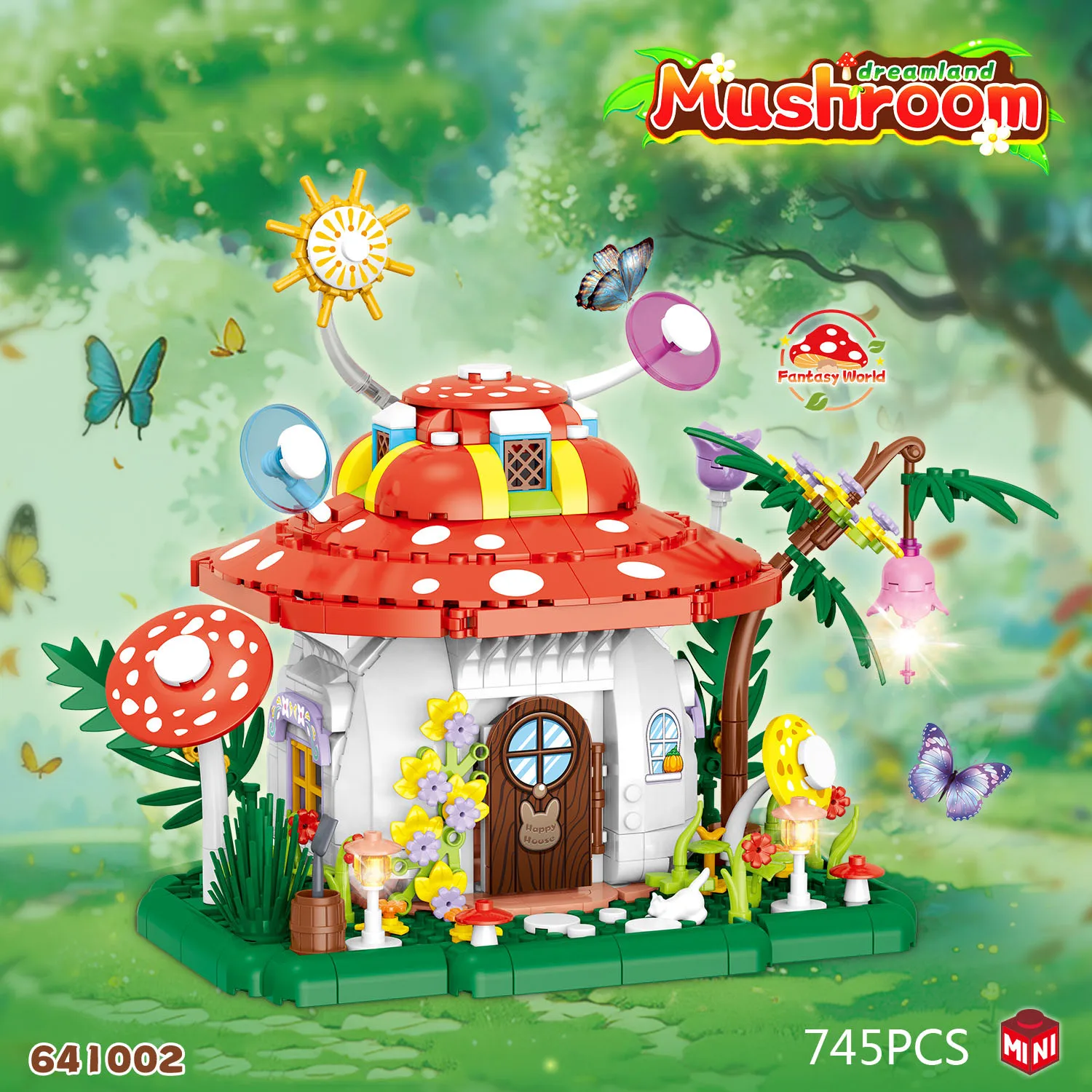 فكرة خرافة عرض الشارع كتلة صغيرة الخيال العمارة العالمية الفطر منزل بناء الطوب ألعاب البناء للهدايا