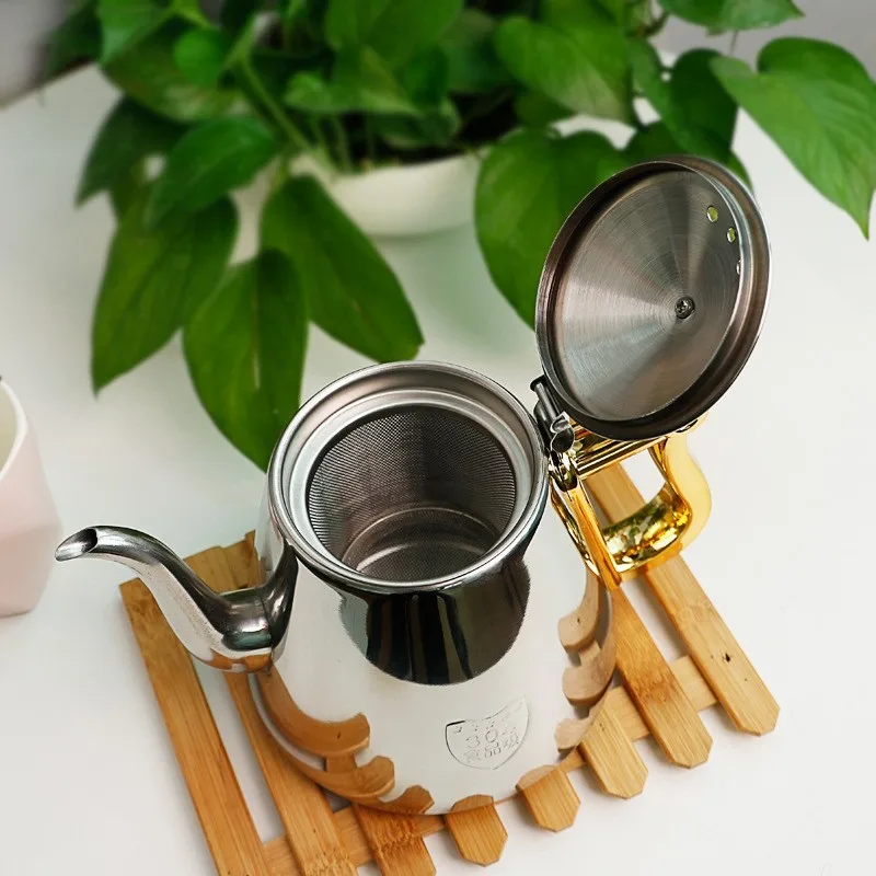 Thick 1.2L SUS304 stainless steel coffee pot water bottle tea device french press coffee pot milk fashion pot
