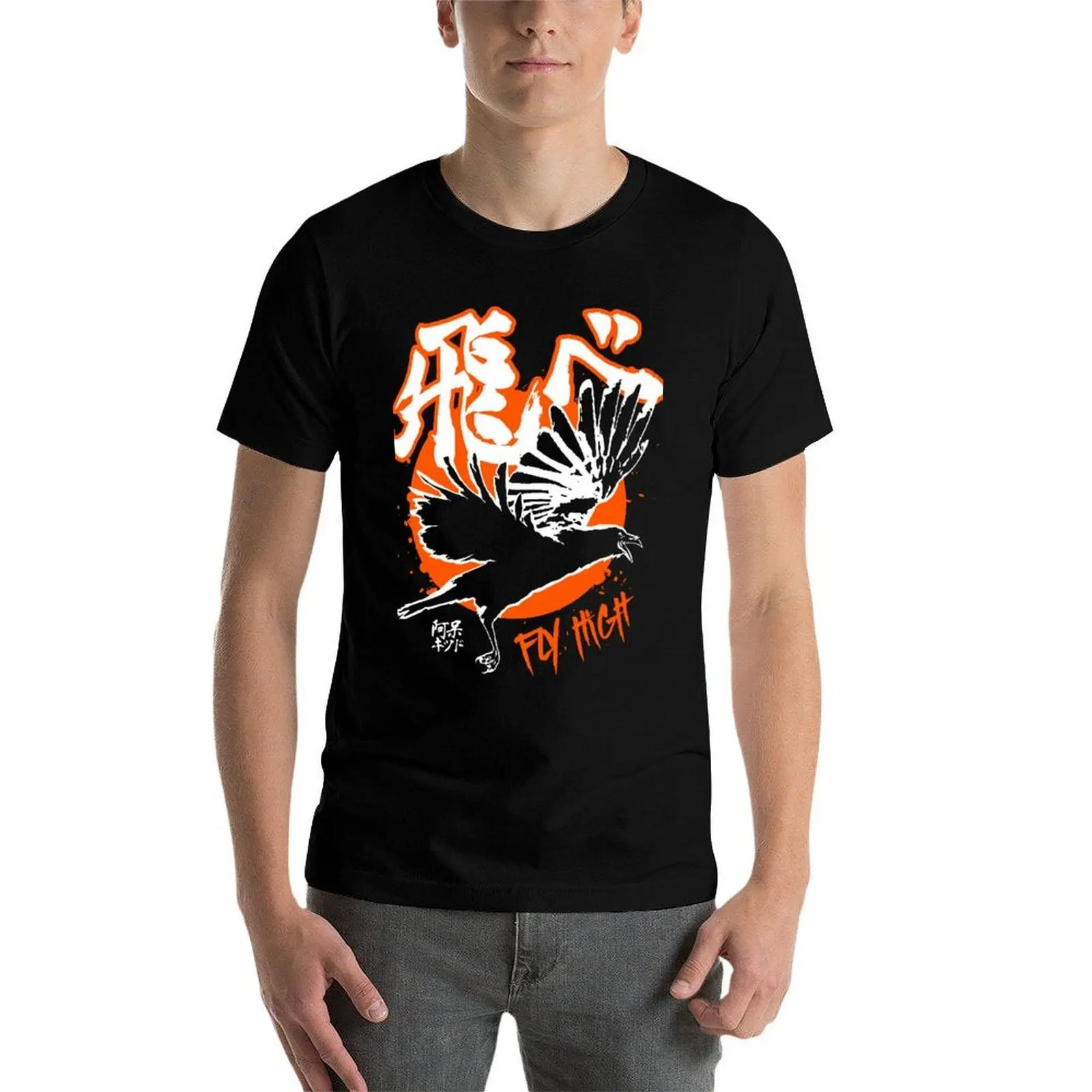 

fly high itachi crow T-Shirt t shirt for man cotton tshirt 100% T-Shirt