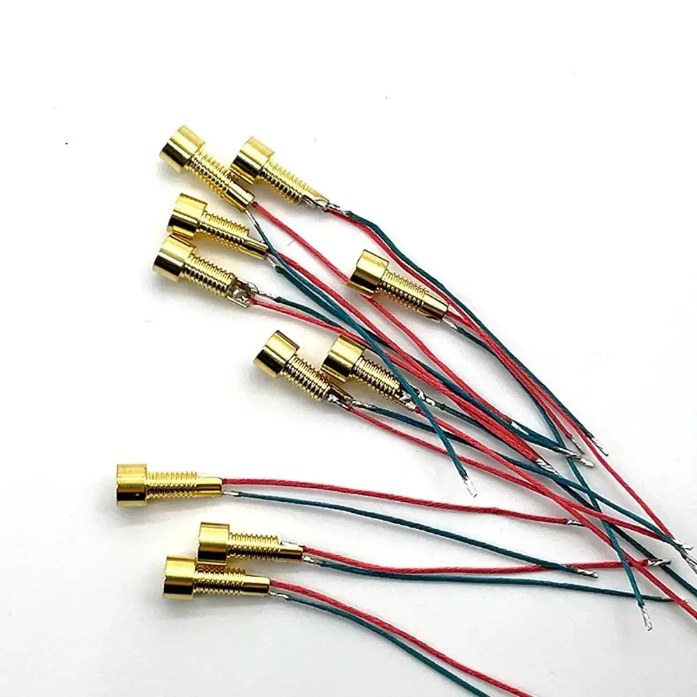 1Pcs Pure Copper Gold-Plated MMCX Female With Soldering Wires Universal Audio Pin Built-in Threaded Nut Holder