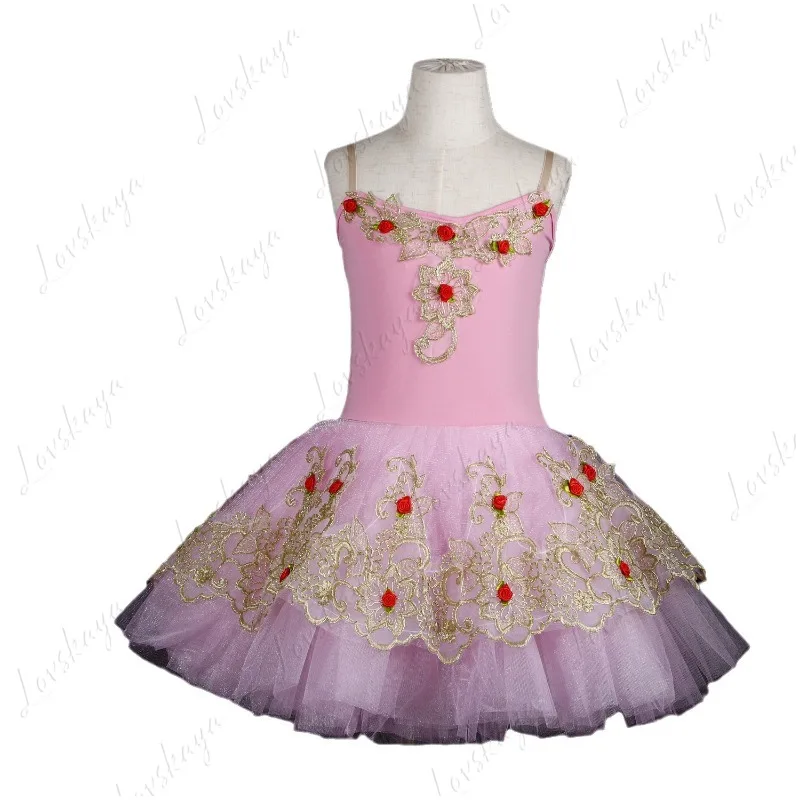 어린이 퍼프 스커트 댄스 의상, 소녀 발레 댄스 트레이닝복, 축제 공연 댄스 의상