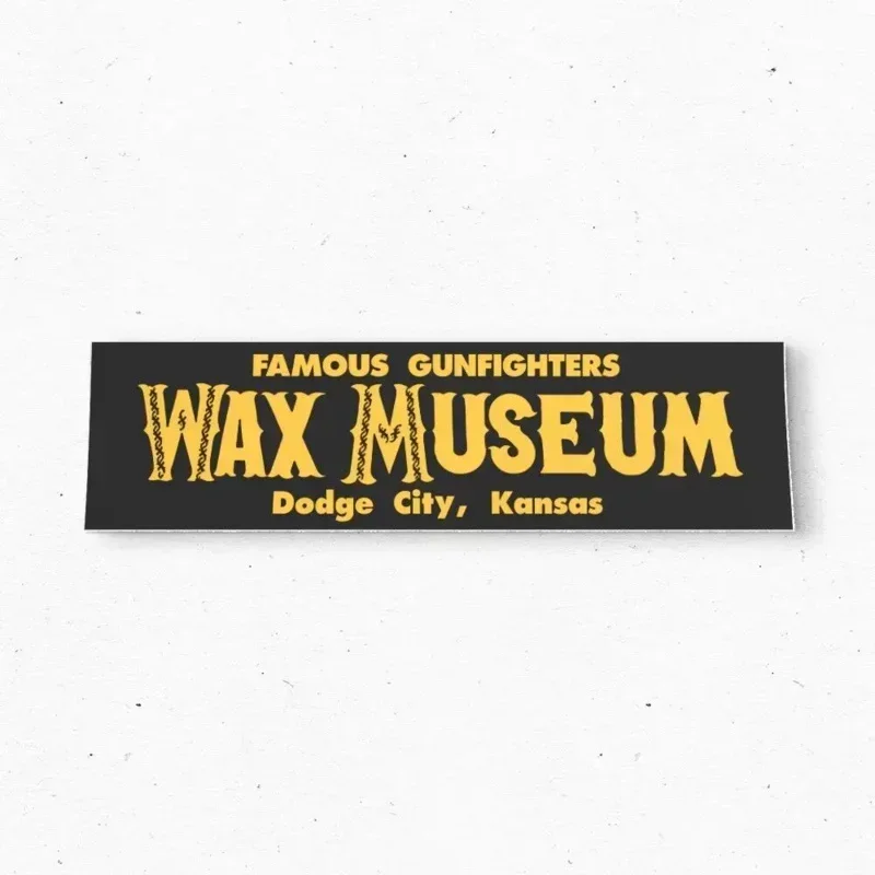 

Gunfighter's wax museum bumper sticker-Kansas vintage style tourism decal 70s-bumper stickers-car stickers