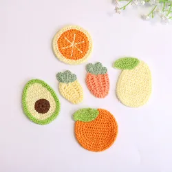 10PCS Cute Mini Carrot Avocado Mango Lemon Orange Patches Lace Fabric Embroidery Headwear DIY Clothing Sewing Supplies Decorate