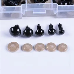 Ojos de seguridad de plástico negro para juguetes, Kit de manualidades de Ojos de oso de peluche, accesorios de decoración para muñecas, 50/100 piezas, 5-18mm