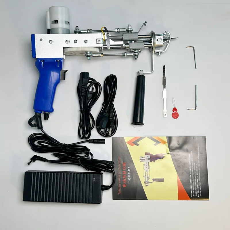 100-240V 2 in 1 전기 터프팅 건 컷 파일 카펫 직조 플로킹 러그 기계 피스톨라 터프팅