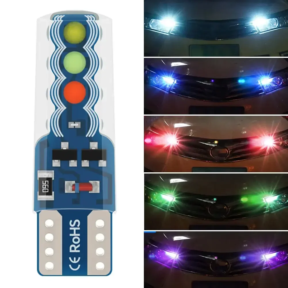 1 PCS Car Signal Lights T10 W5W LED Bulbs COB 12SMD Waterprof 12V 6000K White Auto Door License Plate Trunk Wedge Side Lamps