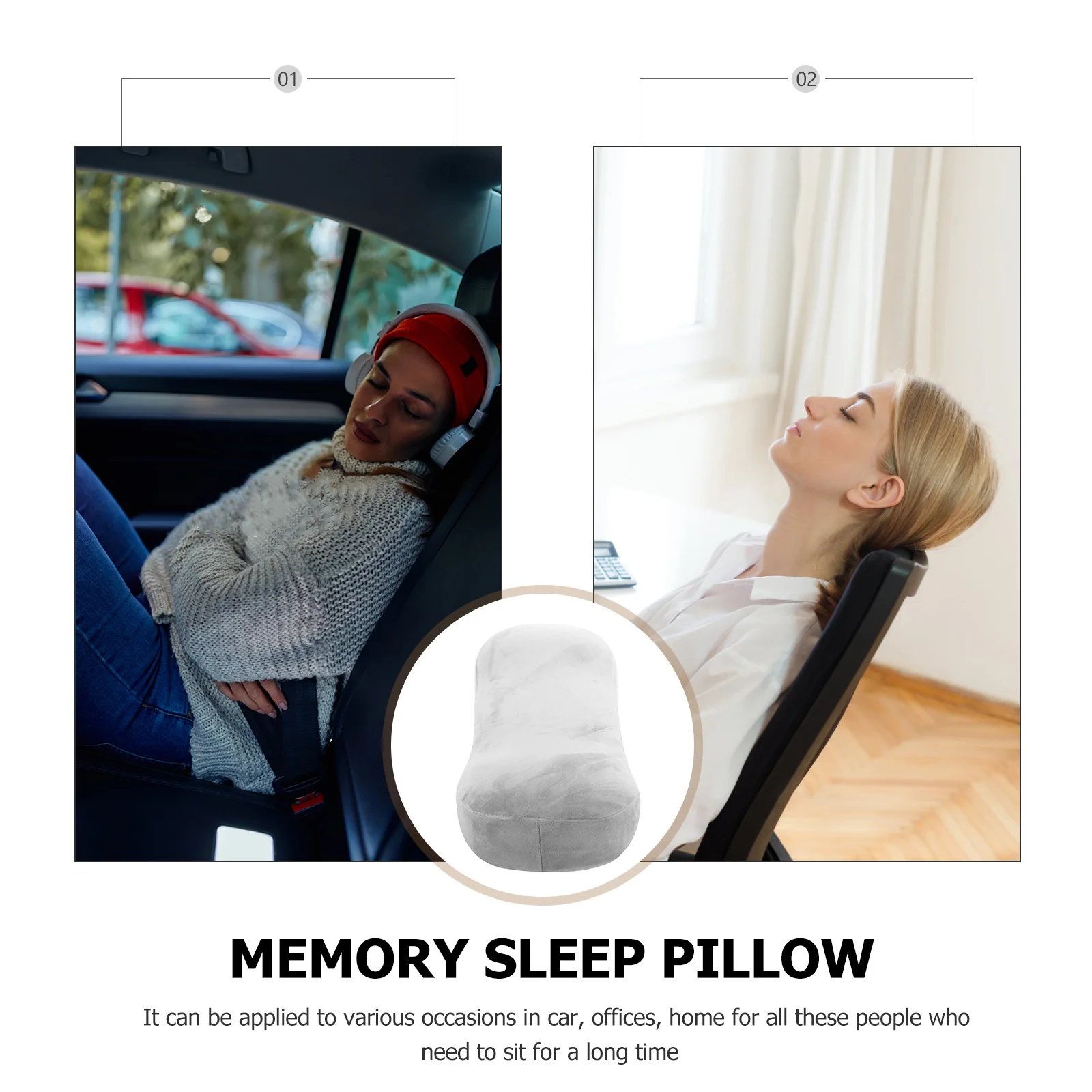 

Memory Foam Sleeping Pillow Soft Neck Cushion for Office Car Travel Comfortable Headrest Pillow Ergonomic Portable Neck Support